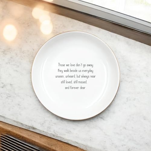 Customized Circle Ring Dish, White Ceramic Memory Dish, Trinket Storage For Sympathy, Grief Gift, Friendship Family, Pet Sympathy - Those We Love Don't Go Away - color: Sympathy 2