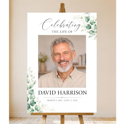 Personalized Funeral Celebration Of Life Welcome Sign #5 - color: Style 5