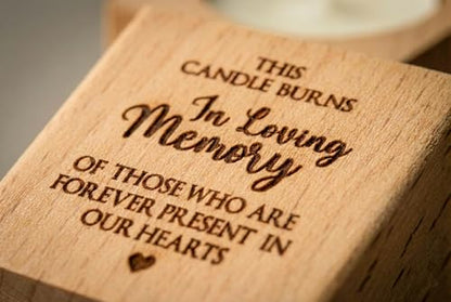 10 Pcs Wooden Memorial Candle Holder – in Loving Memory Gift, Sympathy Gift for Loss of a Loved One, Remembrance and Bereavement Gift, Celebration of Life Decor (Forever)