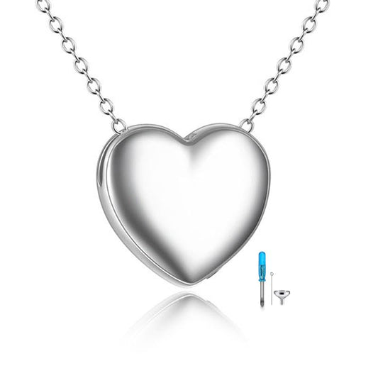 Teardrop Hourglass Urn Necklace for Ashes for Women Sterling Silver Cremation Jewelry Memorial Keepsake Urns Pendant Necklace for Urn Necklaces Ashes - color: Heart Urn Necklace
