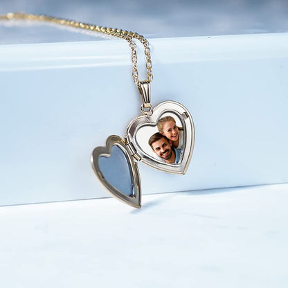 PicturesOnGold.com Personalized Always in My Heart Silver Or Gold Heart Locket Pendant Necklace Jewelry Gifts for Men & Women - 3/4 Inch X 3/4 Inch - Includes 18 inch Cable Chain - style: 14K Yellow Gold Filled - Locket Only