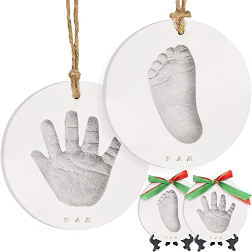 Baby Handprint Footprint Ornament Keepsake Kit, Imprint (Silver Paint) - color: Cherish, Silver Paint