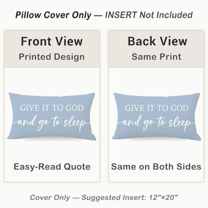Dusty Blue Decorative Pillow Covers 12x20 Set of 2, Christian Gifts - color: Dusty Blue
