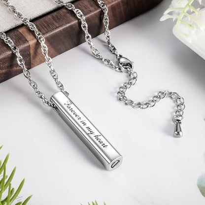 Dletay Cylinder Cremation Urn Necklace for Ashes Cremation Necklace