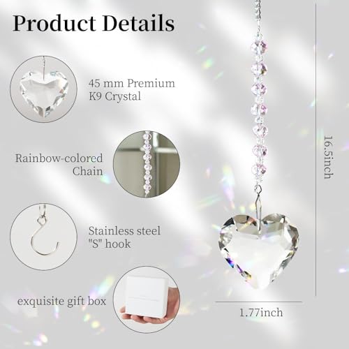 Hegelda Purple Birthday Gifts for Women Friendship Crystals Suncacther | Christmas Stocking Stuffer Mothers Day Gifts for Friends Coworkers Her Wife Mom Daughter Sister Aunt - color: Light Purple