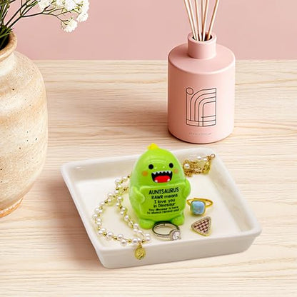 Funny Gift for Aunt Mothers Day Aunt Gifts from Niece Nephew - Auntsaurus Ring Holder for Jewelry Rings Earrings Necklace Bracelets Organizer, Mothers Day Birthday Christmas Gift for Auntie - style: Auntsaurus