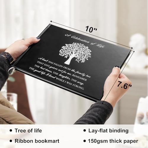 SOITIS Funeral Guest Book Memorial Guest Book for Funeral Tree of Life 80 Pages Funeral Sign-in Book - A Celebration of Life - style: Tree of Life
