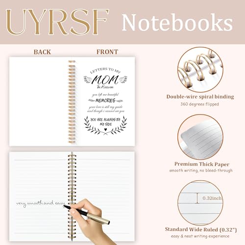 Mom Memorial Gifts Notebook Journal 5.5x8.3, Loss of Mother Sympathy Gifts Hardcover Notebook for Note Taking, Letters to My Mom in Heaven Journals for Writing - color: Letters Mom4