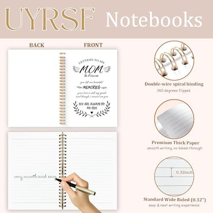 Mom Memorial Gifts Notebook Journal 5.5x8.3, Loss of Mother Sympathy Gifts Hardcover Notebook for Note Taking, Letters to My Mom in Heaven Journals for Writing - color: Letters Mom4