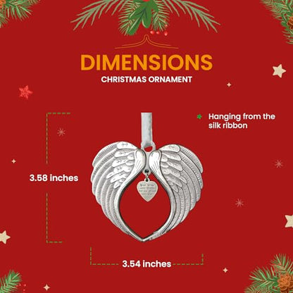 Angel Wing Memorial Christmas Ornaments Your Wings were Ready | Your Wings were Ready But My Heart was Not, for Loss of Loved One, Luxurious Silk Ribbon, Christmas Tree - color: Your Wings Were Ready