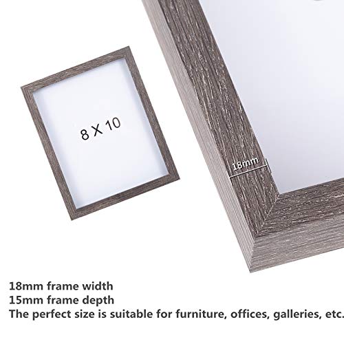 Muzilife 8x10 Shadow Box 3D Picture Frames, Glass, 3 Pack, Texture Gray | FSC-Certified MDF | With Stand | Tabletop or Wall Display | Memory Box | Shadow Cases Set | For Photos and Keepsakes - color: 3pc 8x10-texture Gray