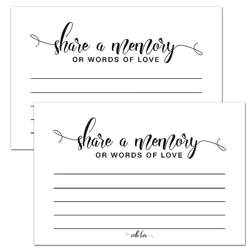 Share a Memory or Words of Love Cards, Celebration of Life Decorations, Funeral Guest book, Memorial Guest Book for Weddings, Showers, Birthdays, Celebration of Life, Going Away, Graduation, 50 Cards.
