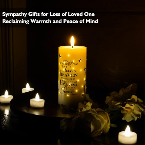 Rhytsing Grave Light - Outdoor Fiber Optic Flameless Memorial Candle with Timer Function for Funeral, Water-Resistant Sympathy Gifts for Loss of Loved One, Batteries Included, D 3 inches x H 6 inches