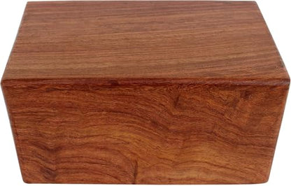 Solid Wood Funeral Urn for Human Ashes-Carved Wooden Urn Box for Human Ashes Holds 170 cu.in. (L) - size: Large