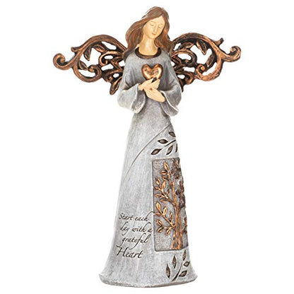Roman Giftware Inc., Inspirational Heavenly Blessings Collection, 9" H Tree of Life Angel W/Heart,Religious, Inspirational, Durable (6x2x9)