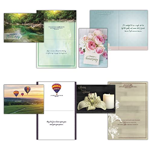 48 All Occasion Religious Greeting Cards Value Pack 1,King James Version Scriptures,Faith Based Greeting Cards,Assorted Designs including Religious Birthday, Thinking of You Cards