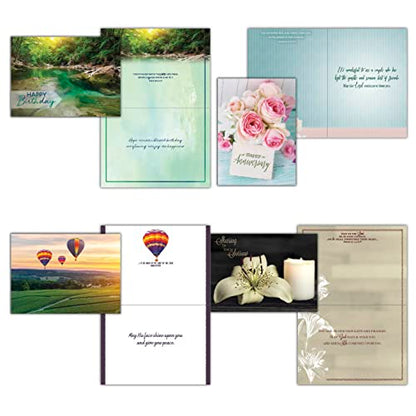 48 All Occasion Religious Greeting Cards Value Pack 1,King James Version Scriptures,Faith Based Greeting Cards,Assorted Designs including Religious Birthday, Thinking of You Cards
