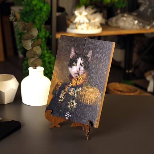 Custom Cat Memorial Wooden Photo Plaque - Personalized Pet Gift - color: Cat Design