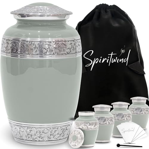 Stunning Cremation Urns for Human Ashes - Olive Rest Color (Set of 5) - size: 5 Piece Set