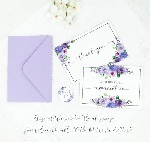 Funeral Thank You Cards with Envelopes Message Inside | 4×6 Inches 48 Pack, Sympathy Thank You Cards for Funeral Bereavement