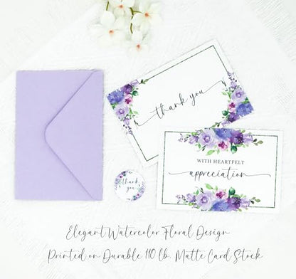 Funeral Thank You Cards with Envelopes Message Inside | 4×6 Inches 48 Pack, Sympathy Thank You Cards for Funeral Bereavement