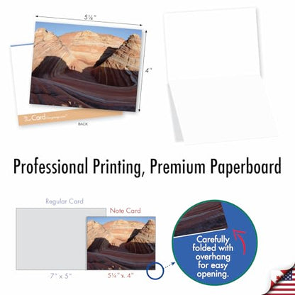 The Best Card Company - Box of 10 All Occasion Cards Blank (4 x 5.12 Inch) - Scenic Landscape Cards Assorted - Carved in Stone M1730BN - style: Carved in Stone