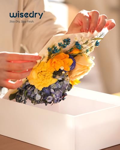 Wisedry 10x8 Inch Flower Shadow Box Frame - 360° Airtight Seal Wedding Shadow Box with Silica Gel Packets, Memory Display Cases for Wedding Bouquet, Pet Memorabilia, Medals