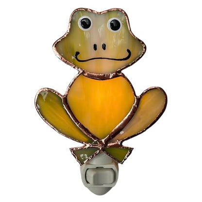 Gift Essentials Green Frog Plug-in Night Light - Stained Glass Nightlight | Green Frog Stained Glass Plug-in Nightlight with On/Off Rocker Switch. Includes One 4-Watt Replaceable Warm-Glow Bulb. - color: Frog