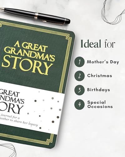 Great Grandma's Life Story Journal (Hardcover): A Meaningful Keepsake for Great Grandma to Share Her Journey & Memories, Book Includes 250+ Prompts, Great Gifts for Mother's Day, Birthday & Christmas - style: Great Grandma Life Story Journal