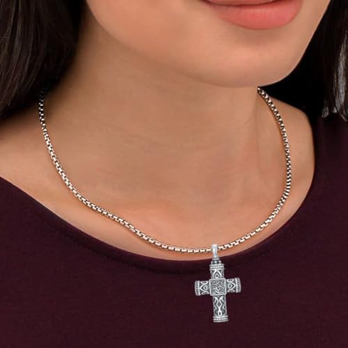 925 Sterling Silver Urn Necklace for Ashes, Teardrop/Tree of Life/Sunflower/Dragonfly/Sea Turtle/Celtic Knot/Elephant/Hummingbird Memorial Cremation Pendant Necklaces for Animal Human Ashes - color: A1: Tree of life-Cross