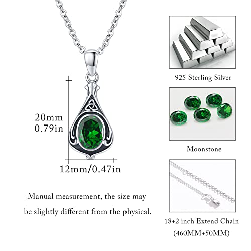 Urn Necklace for Ashes Cremation Jewelry 925 Sterling Silver Ashes Pendant Necklace Memorial Jewelry Gifts for Women Men Girls Boys - style: Celtic-May-Emerald