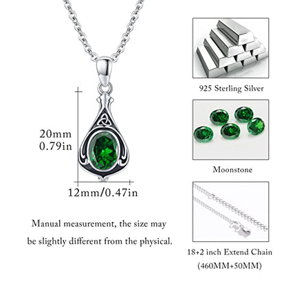 Urn Necklace for Ashes Cremation Jewelry 925 Sterling Silver Ashes Pendant Necklace Memorial Jewelry Gifts for Women Men Girls Boys - style: Celtic-May-Emerald