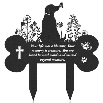 Dog Memorial Grave Stakes - Loss of Pets Cemetery Markers - style: Dog