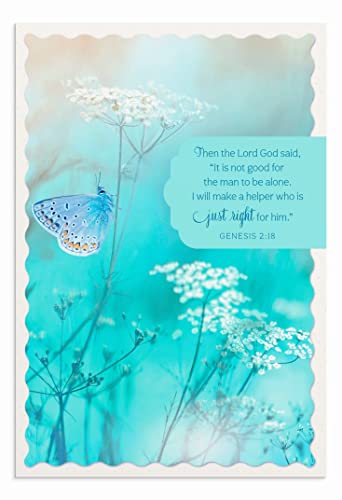 DaySpring - Anniversary Butterflies - 4 Floral Butterfly Designs Assortment with Scripture - 12 Anniversary Boxed Cards & Envelopes (U0063)