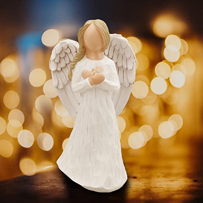 Remembrance Angel Figurine, Guardian Angel Figurine | Sculpted Hand Painted Figure with Sympathy Card - A Gift to Show Love Sympathy Gratitude Bereavement Friendship or Prayer - color: Remembrance Angel