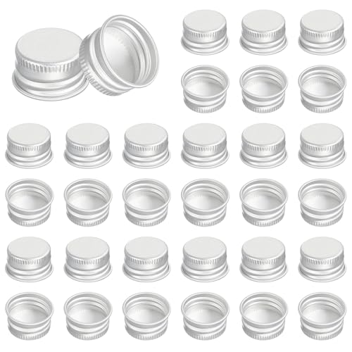 PATIKIL 20mm Metal Round Screw Lids, 36 Pcs Aluminum Mason Jar Lids Screw Top Caps for Lab Home Storage Jars Gallon Jugs Glass Snack Containers Liquid Storage, Silver Tone - size: 20mm