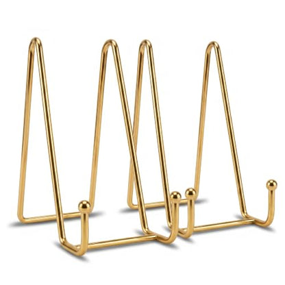 Plate Stands for Display, 2 Pack 6 Inch Gold Metal Easel - color: Gold, size: 2 Pack 6 Inches