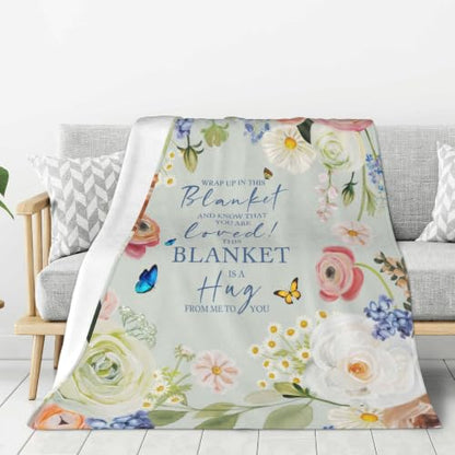 Birthday Inspirational Gifts for Women, Get Well Throw Blanket Hug Blanket - color: Loved
