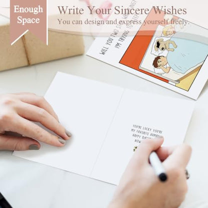 Funny Dog Birthday Card for Men Women, Hilarious Birthday Card for Dog Dad Mom, Humor Bday Cards from Pet, Will You Two Stop Wriggling - color: Birthday