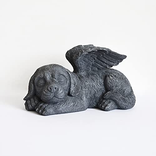 Sleeping Angel Dog Ornament Memorial Stone Gift for Pet Loss Sympathy - color: Angel Dog