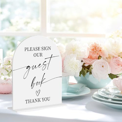 Please Sign Our Guestbook Sign Wedding Guest Book Acrylic Sign for Wedding Bridal Shower Baby Shower Ceremony Reception Event Party Welcome Guestbook Table 8"x10" - color: You