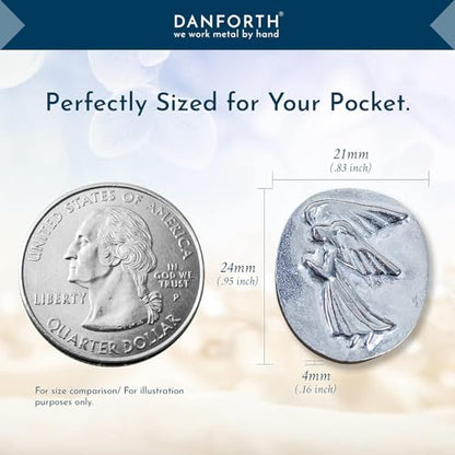 DANFORTH Pocket Angel Token Bag of 50, Lead-Free Pewter Coins, Made in USA | Guardian Angel Coin, Keepsake Coins for Encouragement, Remembrance & Spiritual Gifts - color: Angel Coins Bag of 50