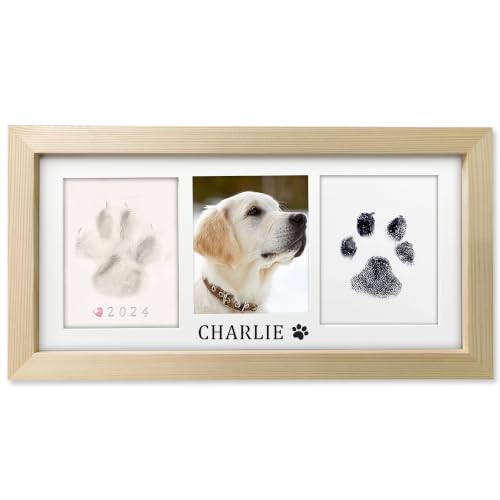MYPAWLETS Paw Print Frame Kit,Dog/Cat Paw Print Keepsake,Woodcolor - color: Wood-colored