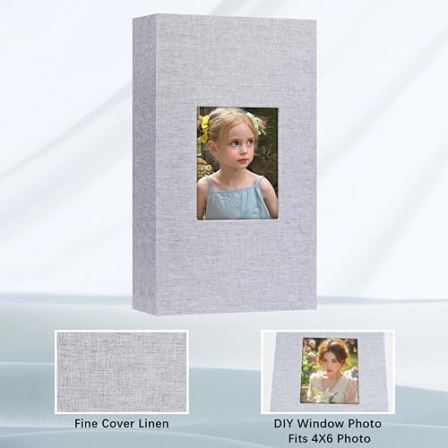 Aevdor 2 Pack 4x6 Photo Albums, Holds 600 Photos, Linen Cover, Grey - color: 2 Pack Grey