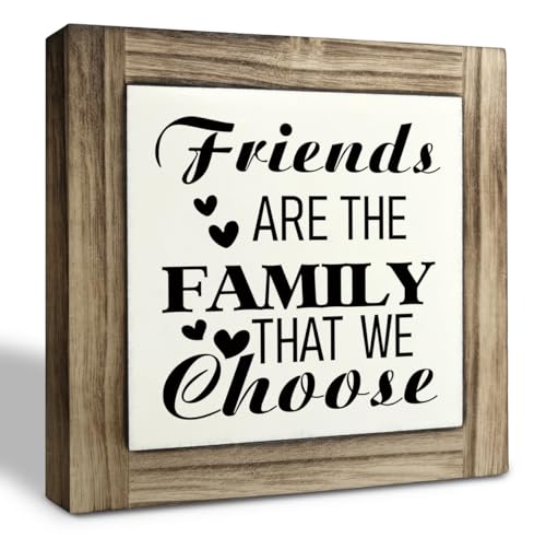 XJCUG Decorative Sign, Wooden Box Sign, 5.9x5.9x0.7 inches, Pine, Friendship Gift, Home Decor - color: Style 15