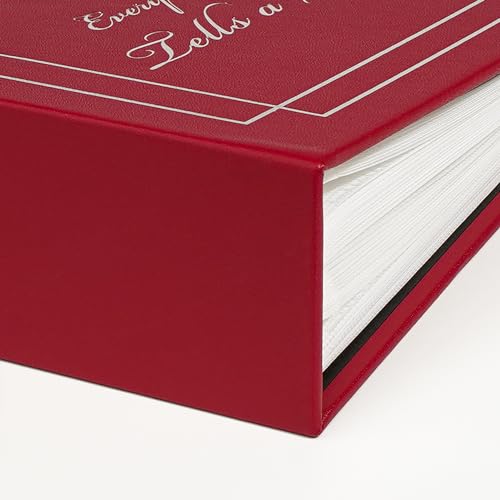 Photo Album 4x6 50 Photos Leather Cover Wedding Photo Albums Extra Large Capacity Picture Book with Beautiful Prints Presents for Wedding Baby Vacation Red - color: Red, size: 50 Pockets