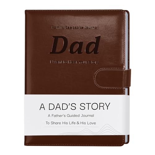 Artmag Dad's Life Story Journal with 250+ Prompt Questions, Family Keepsake Book Leather Cover for Dad to Share His Memories for Birthday Father's Day Christmas (Brown) - style: Dad's Life Story Journal （Brown）