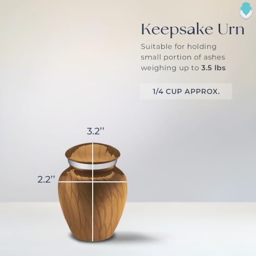 Keepsake Embrace Custom Engraved Butterflies Cremation Urn (Pearl Gold) - color: Pearl Gold