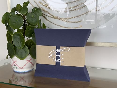 Biodegradable & Water Soluble Pillow Urn for Human + Pet Ashes | Eco-Friendly Memorial (200 cu in) - Navy Blue & Beige