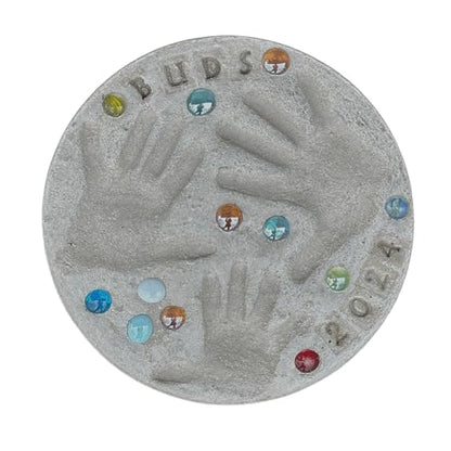 Large DIY Stepping Stone Kit, Handprint Stepping Stone, Mother's Day Gift, Footprint Stepping Stone (12 inch) - size: 12 Inch No Stamp